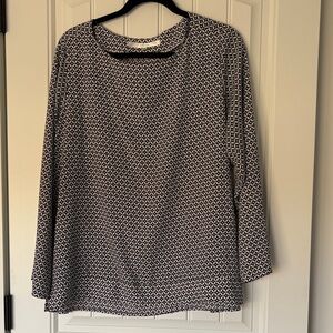 Fun 2 Fun Black and White Patterned Blouse